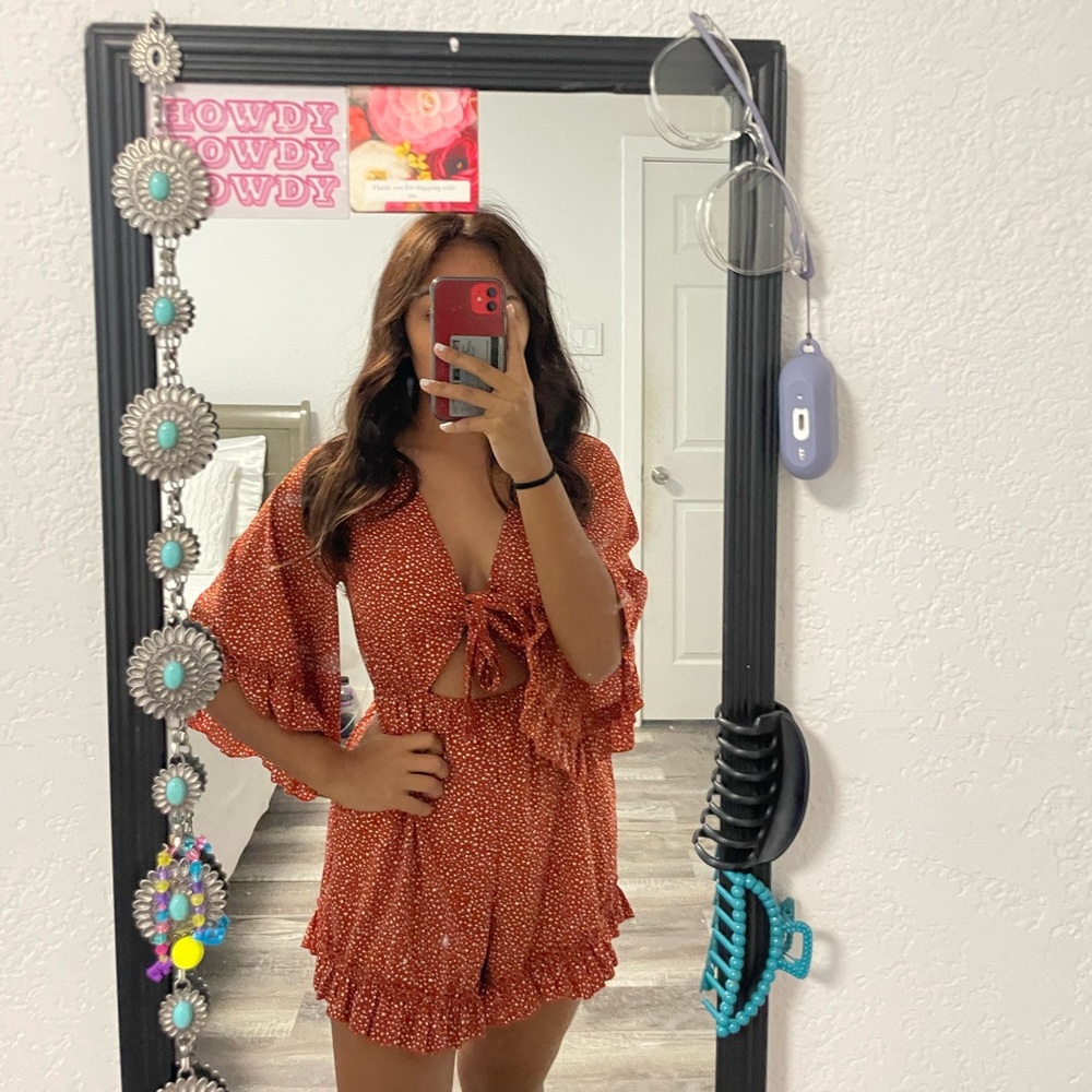 Burnt Orange Romper !